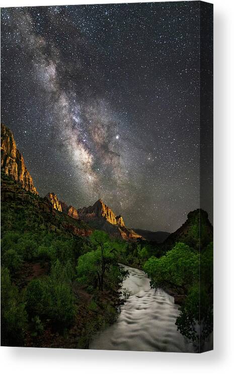 Night Canvas Print featuring the photograph Night at the Watchman by Roman Kurywczak