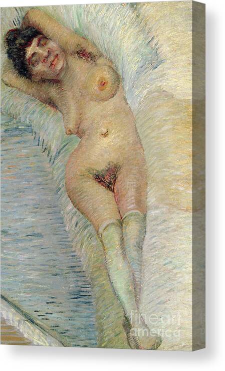 Female Canvas Print featuring the painting Nude Detail by Van Gogh by Vincent Van Gogh