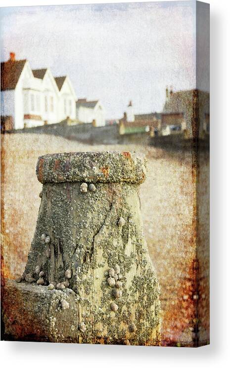 Bollard Canvas Print featuring the photograph Old Post Of Jetty by Melinda Moore