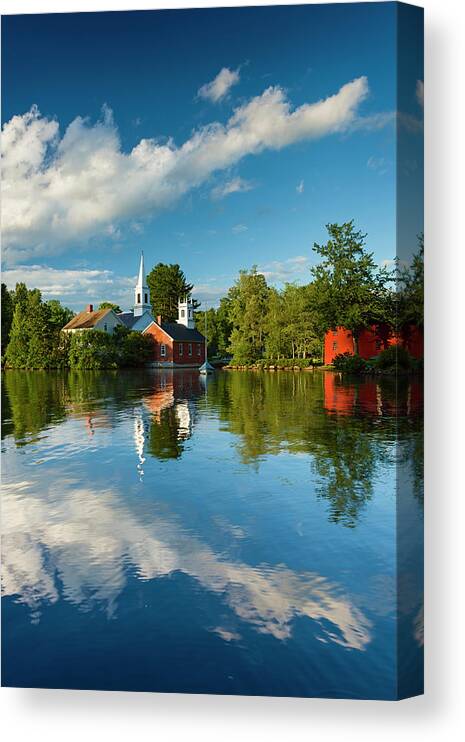 Old Town Reflection - Vertical Canvas Print featuring the photograph Old Town Reflection - Vertical by Michael Blanchette Photography