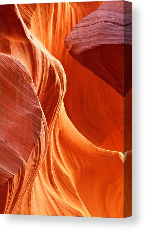 Scenics Canvas Print featuring the photograph Orange Fire Of Lower Antelope Canyon by Justinreznick