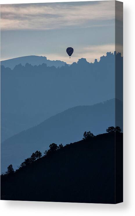 Balloon Canvas Print featuring the photograph Over The Cimarrons by Denise Bush