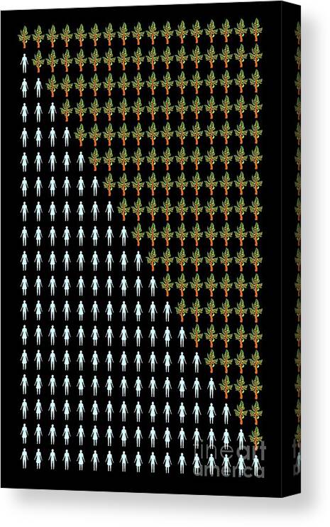 Crowd Canvas Print featuring the photograph Overpopulation And Nature by Patrick Landmann/science Photo Library