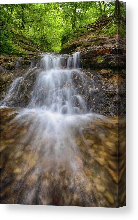 Baraboo Canvas Print featuring the photograph Parfreys Glen by Brad Bellisle