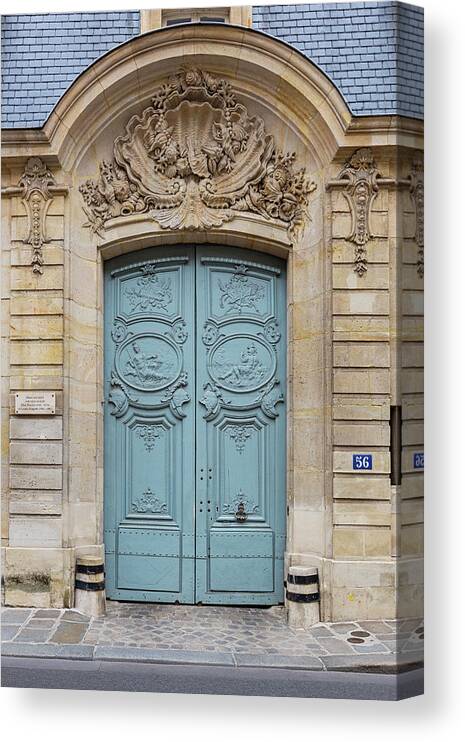 Paris Doors Canvas Print featuring the photograph Paris Doors No. 56 by Melanie Alexandra Price