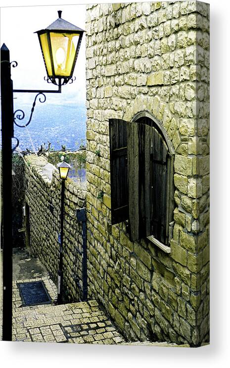 Safed Canvas Print featuring the photograph Peek A View by Alon Mandel