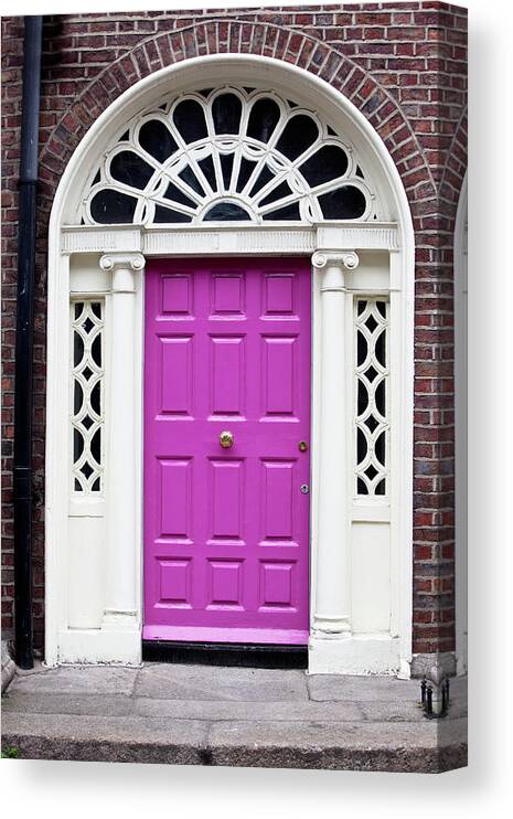 Steps Canvas Print featuring the photograph Pink Door by Opla