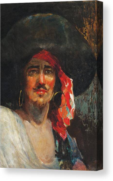 Pirate Canvas Print featuring the painting Portrait of a Pirate by Unknown