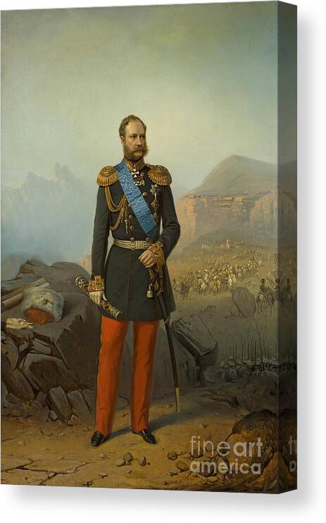 Oil Painting Canvas Print featuring the drawing Portrait Of Prince Alexander Ivanovich by Heritage Images