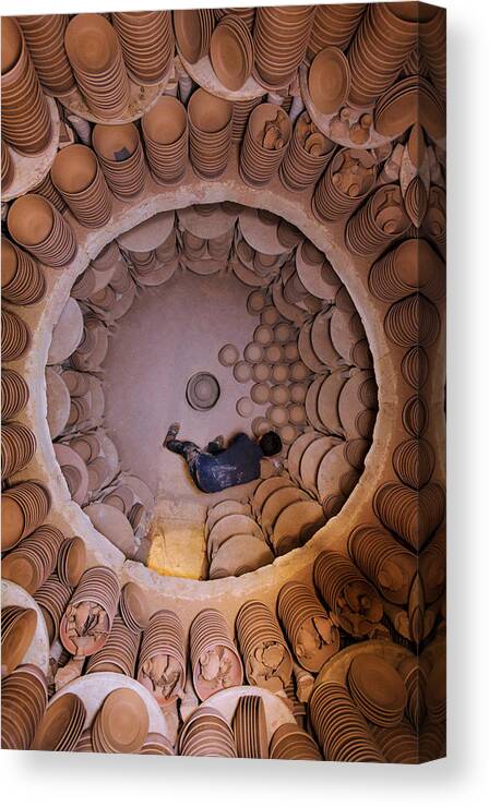 Wave Canvas Print featuring the photograph Pottery Furnace by Behnamnasri