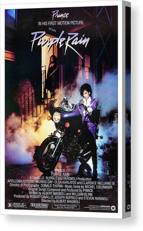 Prince Canvas Print featuring the photograph PRINCE in PURPLE RAIN -1984-. by Album
