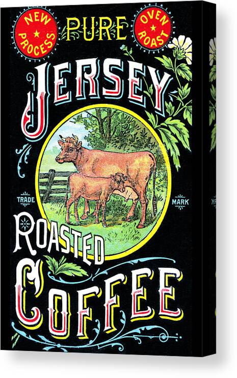 Coffee Canvas Print featuring the painting Pure Jersey Roasted Coffee by Unknown