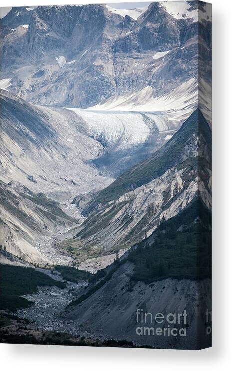 Alaska Canvas Print featuring the photograph Queen Inlet Glacier by Timothy Johnson