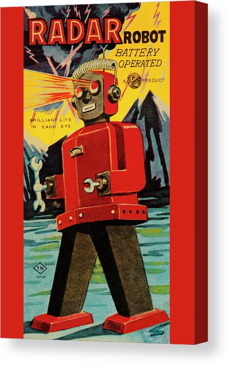 Robot Canvas Print featuring the painting Radar Robot by Unknown