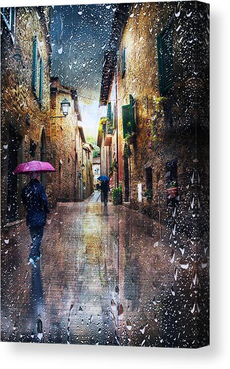 Rain Canvas Print featuring the photograph Rain In Paciano by Nicodemo Quaglia