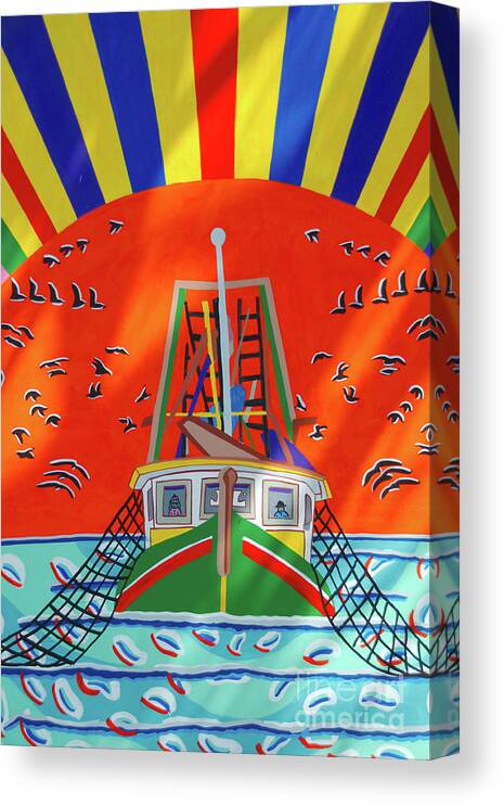 Rainbow Canvas Print featuring the photograph RainBoat by Ken Williams