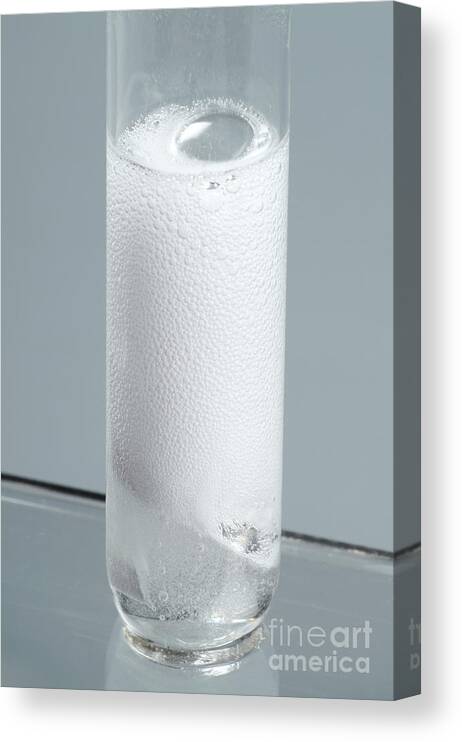 Lab Canvas Print featuring the photograph Reaction Of Magnesium In Acid by Martyn F. Chillmaid/science Photo Library