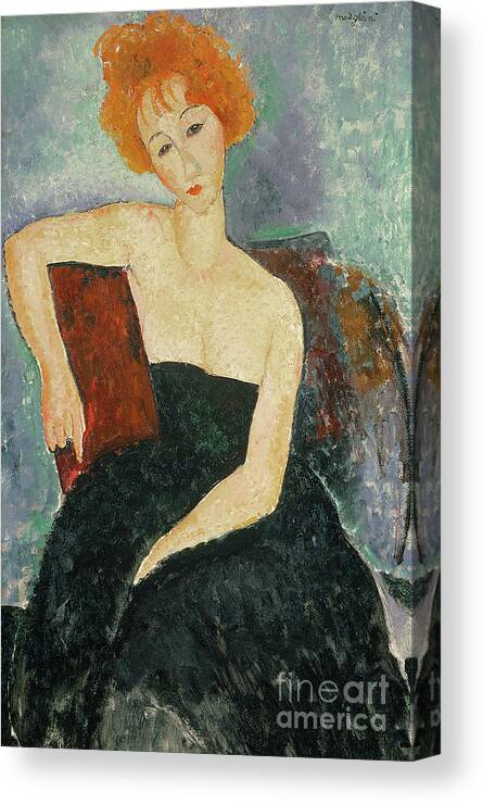 Amedeo Modigliani Fine Art Print Redheaded Girl in Evening Dress