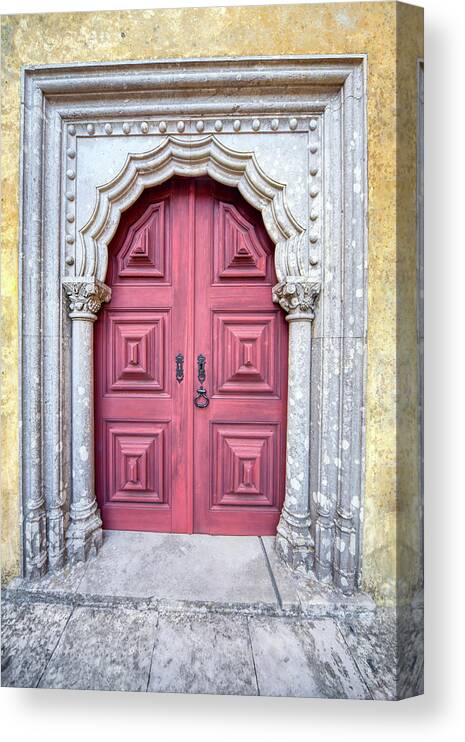 Door Canvas Print featuring the photograph Red Medieval Door by David Letts