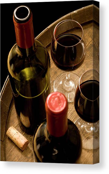 Alcohol Canvas Print featuring the photograph Red Wine by Markswallow