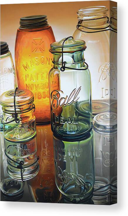 Photo Realism Canvas Print featuring the painting Reflections Of The Past by Ed Roberts