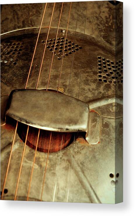 Music Canvas Print featuring the photograph Resonator Guitar by Bns124