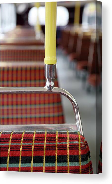 Pole Canvas Print featuring the photograph Retro Bus Seats by Richard Newstead