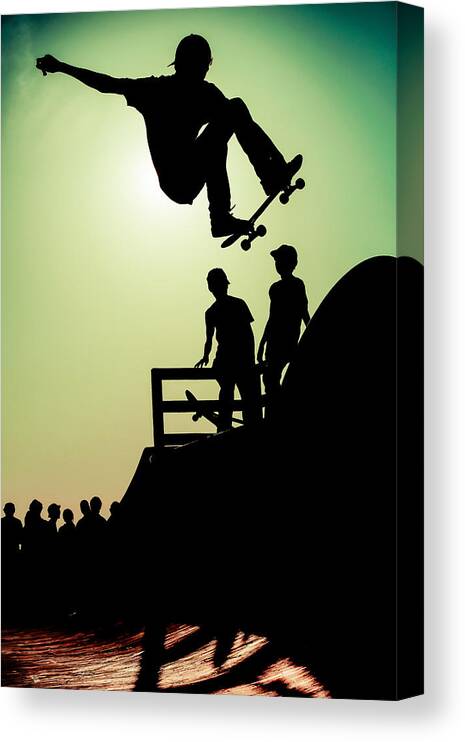 Skateboard Canvas Print featuring the photograph Ride by Masayuki Seta