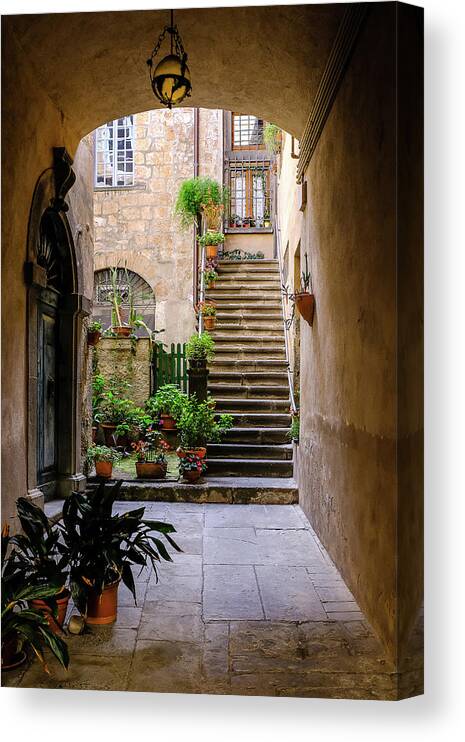 Rome Canvas Print featuring the photograph The Cobblestone Streets of Sorrento Italy by Robert Bellomy