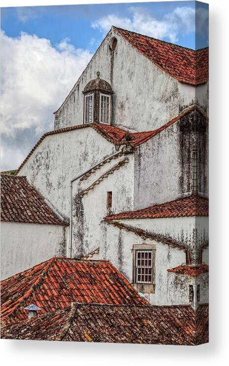 Obidos Canvas Print featuring the photograph Rooftops of Obidos by David Letts