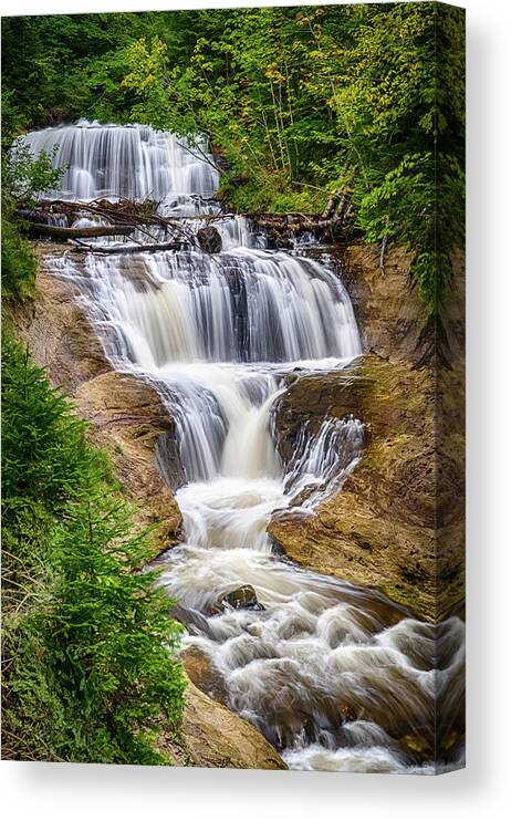 Waterfall Canvas Print featuring the photograph Sable Falls by Brad Bellisle