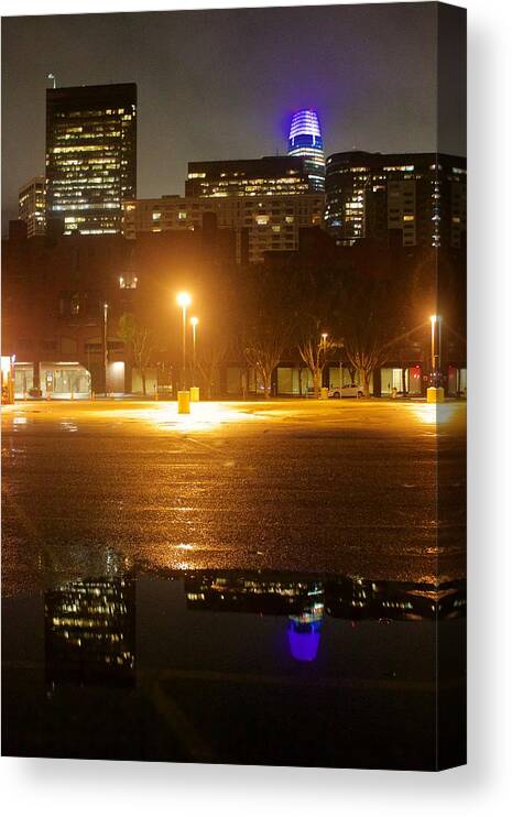 Buildings Canvas Print featuring the photograph Salesforce Reflection by Dan Twomey