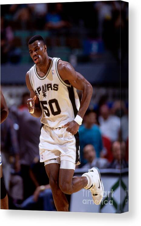 Nba Pro Basketball Canvas Print featuring the photograph San Antonio Spurs David Robinson by Andy Hayt