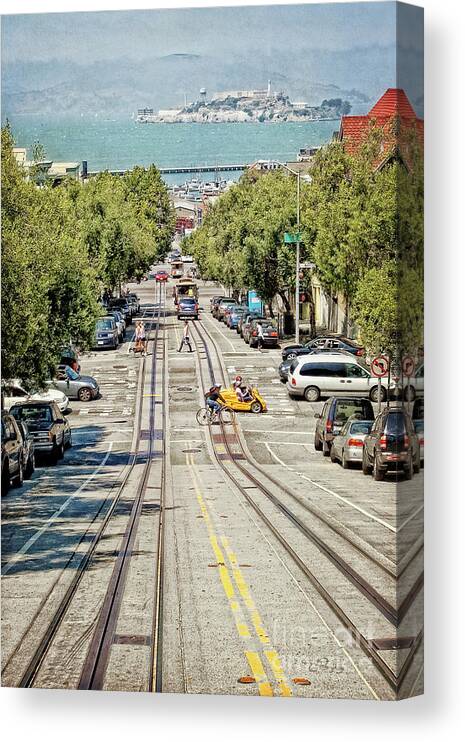 San Francisco Canvas Print featuring the photograph San Francisco Hyde Street View by Gabriele Pomykaj