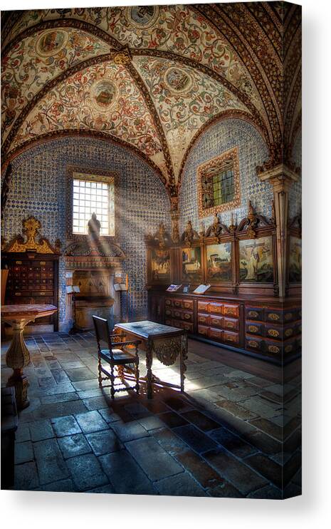 Cistercian Canvas Print featuring the photograph Sao Joao Tarouca The Sacristy by Micah Offman