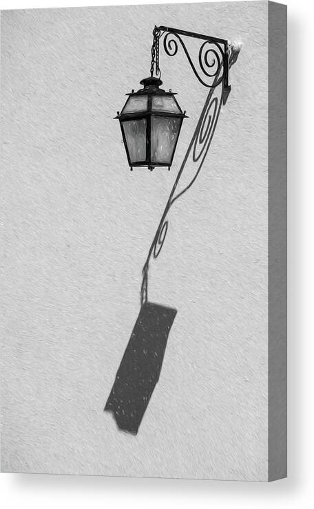 B&w Canvas Print featuring the photograph Shadow Lamp BW by David Letts