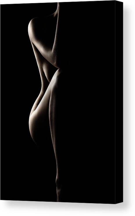 #faatoppicks Canvas Print featuring the photograph Silhouette of nude woman by Johan Swanepoel