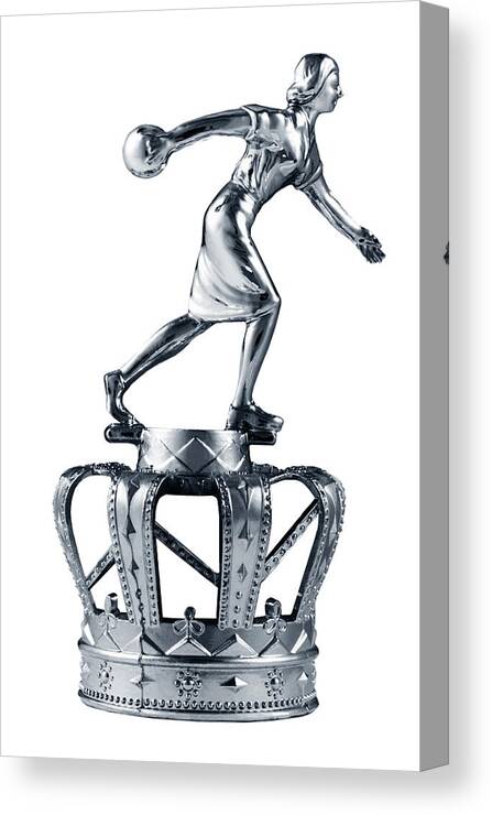 Accomplish Canvas Print featuring the drawing Silver Female Bowing Trophy by CSA Images