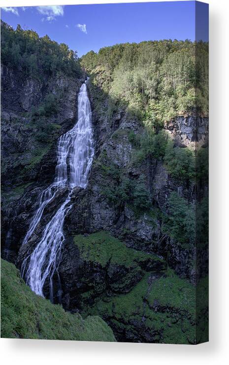Outdoors Canvas Print featuring the photograph Sivlefossen, Norway by Andreas Levi
