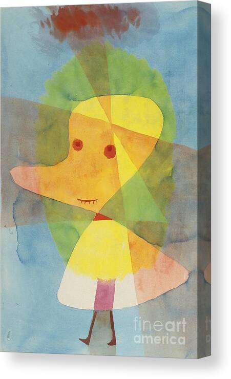 Satire Canvas Print featuring the drawing Small Garden Ghost. Artist Klee, Paul by Heritage Images