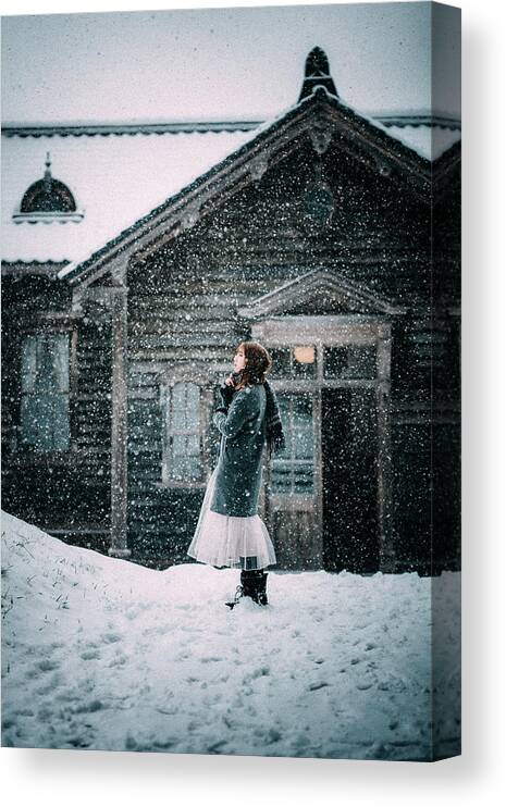 Winter Canvas Print featuring the photograph Snow Day by Nobu Ishijima