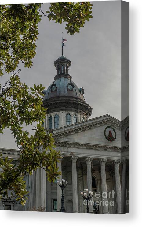 South Carolina State House Canvas Print featuring the photograph South Carolina Seat of State Goverment by Dale Powell