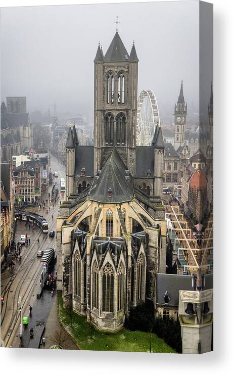 Nicholas Canvas Print featuring the photograph St. Nicholas Church, Ghent. by Pablo Lopez
