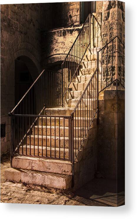Stair Canvas Print featuring the photograph Stair In Matera by Gianluca Li Causi