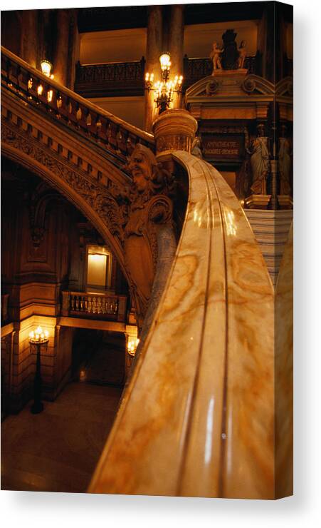 Built Structure Canvas Print featuring the photograph Staircase Inside Opera Garnier by Lonely Planet