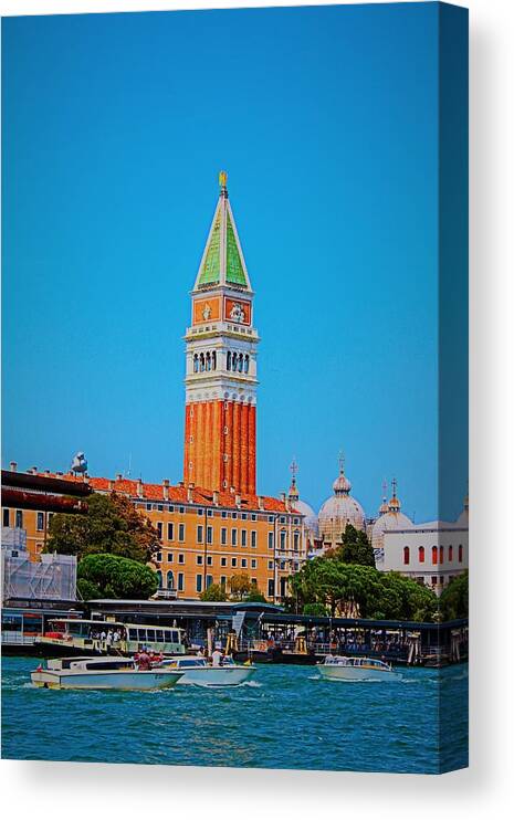 Venice Canvas Print featuring the photograph Venice Bell Tower by Loretta S