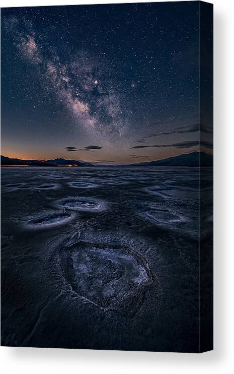 Starry Canvas Print featuring the photograph Starry Night At Death Valley by Lydia Jacobs