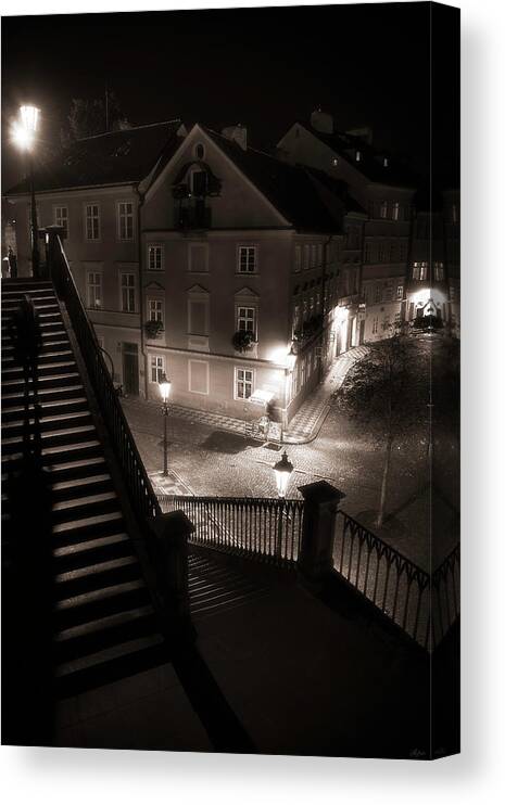Charles Canvas Print featuring the photograph Steps From Charles Bridge by Owen Weber