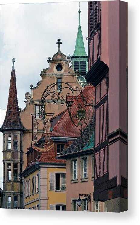 Tranquility Canvas Print featuring the photograph Street With Church Steeple by John Elk Iii