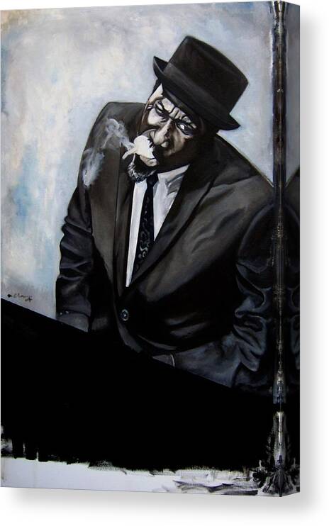 Thelonious Monk Canvas Print featuring the painting Study - Monk by Martel Chapman